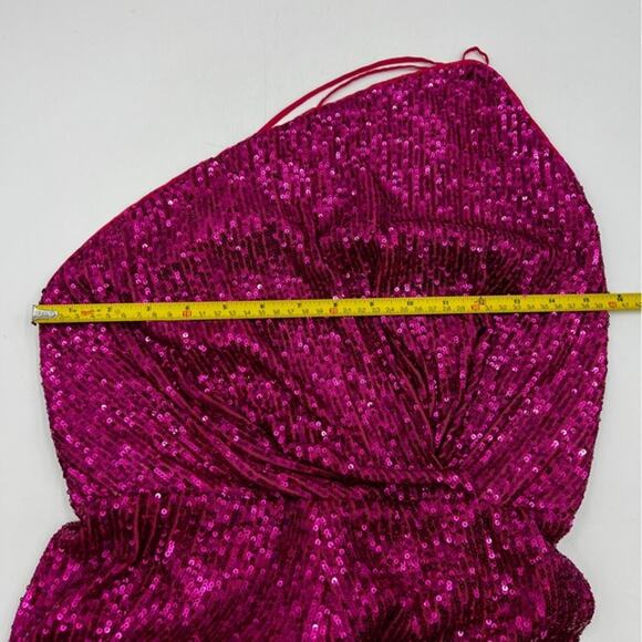 Anthropologie Zunilda Gutierrez Sequin Jumpsuit Pink Wide Leg Special Occassion - Picture 6 of 13